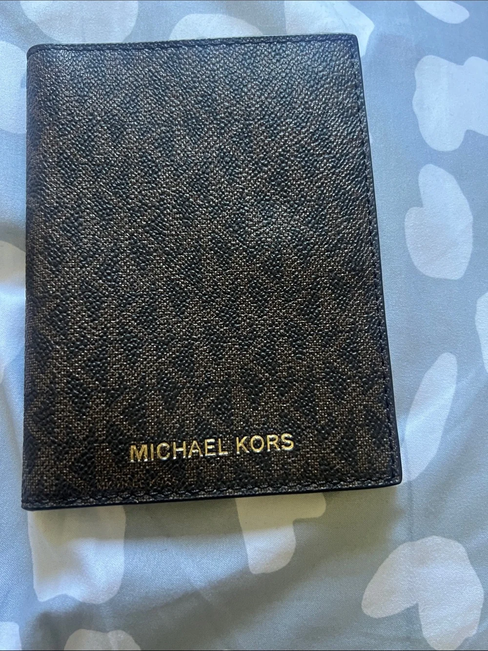 Michael Kors Black and Gold Logo Money Clip Wallet